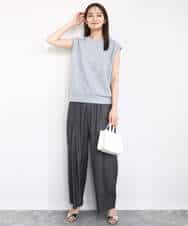 FKKJA23100 MK MICHEL KLEIN(MK ミッシェルクラン) フクレジャガードノースリーブトップス/洗える グレー