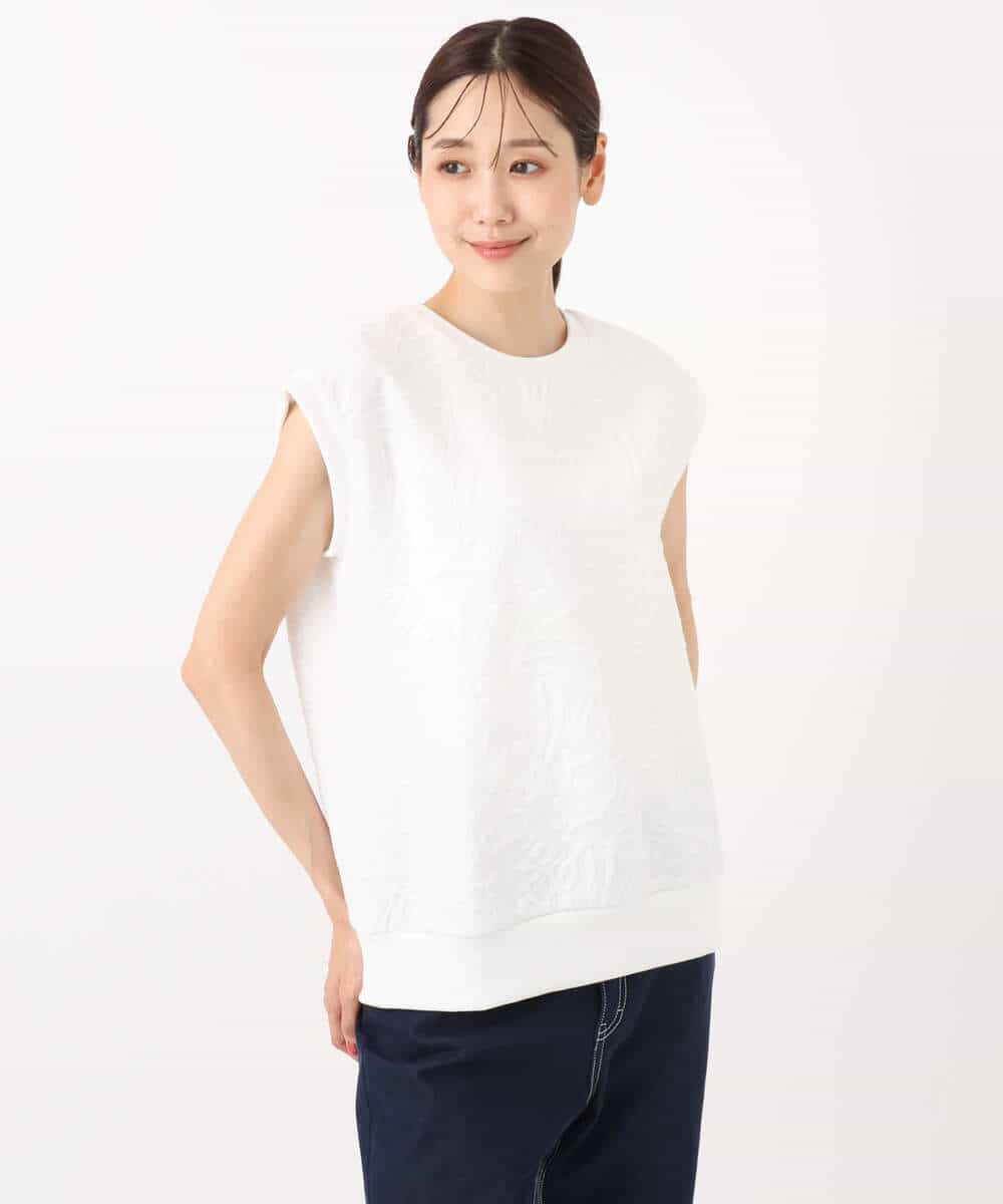 FKKJA23100 MK MICHEL KLEIN(MK ミッシェルクラン) フクレジャガードノースリーブトップス/洗える グレー