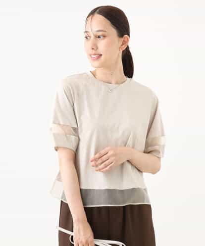 MK MICHEL  / エムケーミッシェルクラン チュール切替えデザインカットソー/洗える エムケー ミッシェルクラン MK MICHEL KLEIN チュール切替え