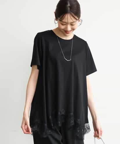 FKKJD21110 MK MICHEL KLEIN [洗える]イレヘムレースデザインカットソー