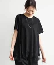 FKKJD21110 MK MICHEL KLEIN(MK ミッシェルクラン) [洗える]イレヘムレースデザインカットソー ブラック