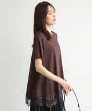 FKKJD21110 MK MICHEL KLEIN(MK ミッシェルクラン) [洗える]イレヘムレースデザインカットソー ブラック