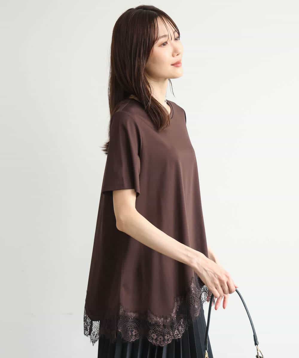 FKKJD21110 MK MICHEL KLEIN(MK ミッシェルクラン) [洗える]イレヘムレースデザインカットソー ブラック