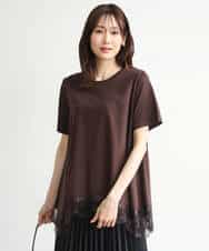 FKKJD21110 MK MICHEL KLEIN(MK ミッシェルクラン) [洗える]イレヘムレースデザインカットソー ブラック