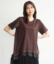 FKKJD21110 MK MICHEL KLEIN(MK ミッシェルクラン) [洗える]イレヘムレースデザインカットソー ブラック
