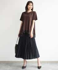 FKKJD21110 MK MICHEL KLEIN(MK ミッシェルクラン) [洗える]イレヘムレースデザインカットソー ブラック
