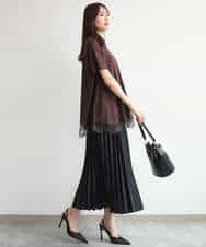 FKKJD21110 MK MICHEL KLEIN(MK ミッシェルクラン) [洗える]イレヘムレースデザインカットソー ブラック