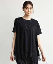 FKKJD21110 MK MICHEL KLEIN(MK ミッシェルクラン) [洗える]イレヘムレースデザインカットソー ブラック