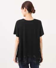 FKKJD21110 MK MICHEL KLEIN(MK ミッシェルクラン) [洗える]イレヘムレースデザインカットソー ブラック