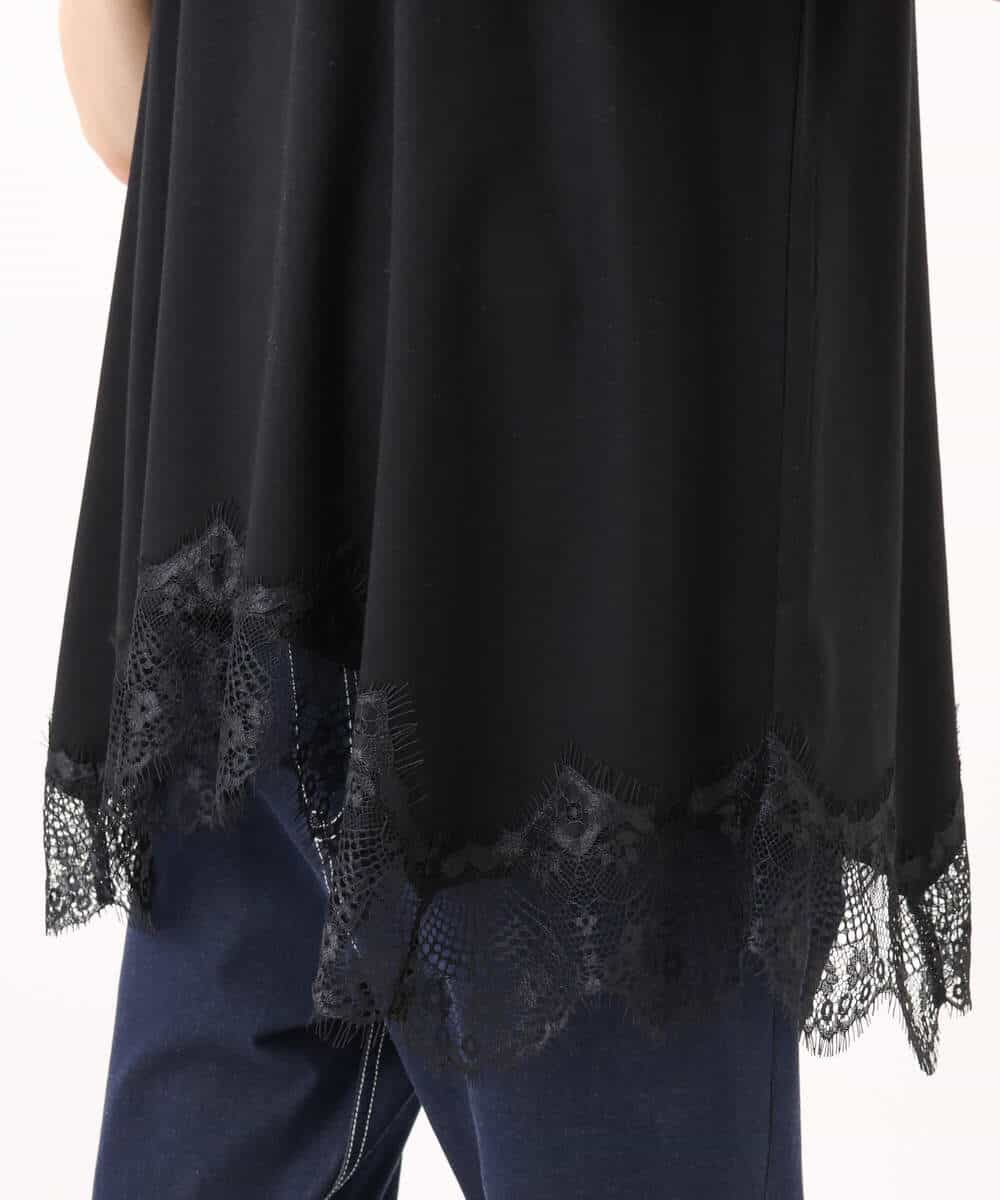 FKKJD21110 MK MICHEL KLEIN(MK ミッシェルクラン) [洗える]イレヘムレースデザインカットソー ブラック
