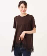 FKKJD21110 MK MICHEL KLEIN(MK ミッシェルクラン) [洗える]イレヘムレースデザインカットソー ブラック