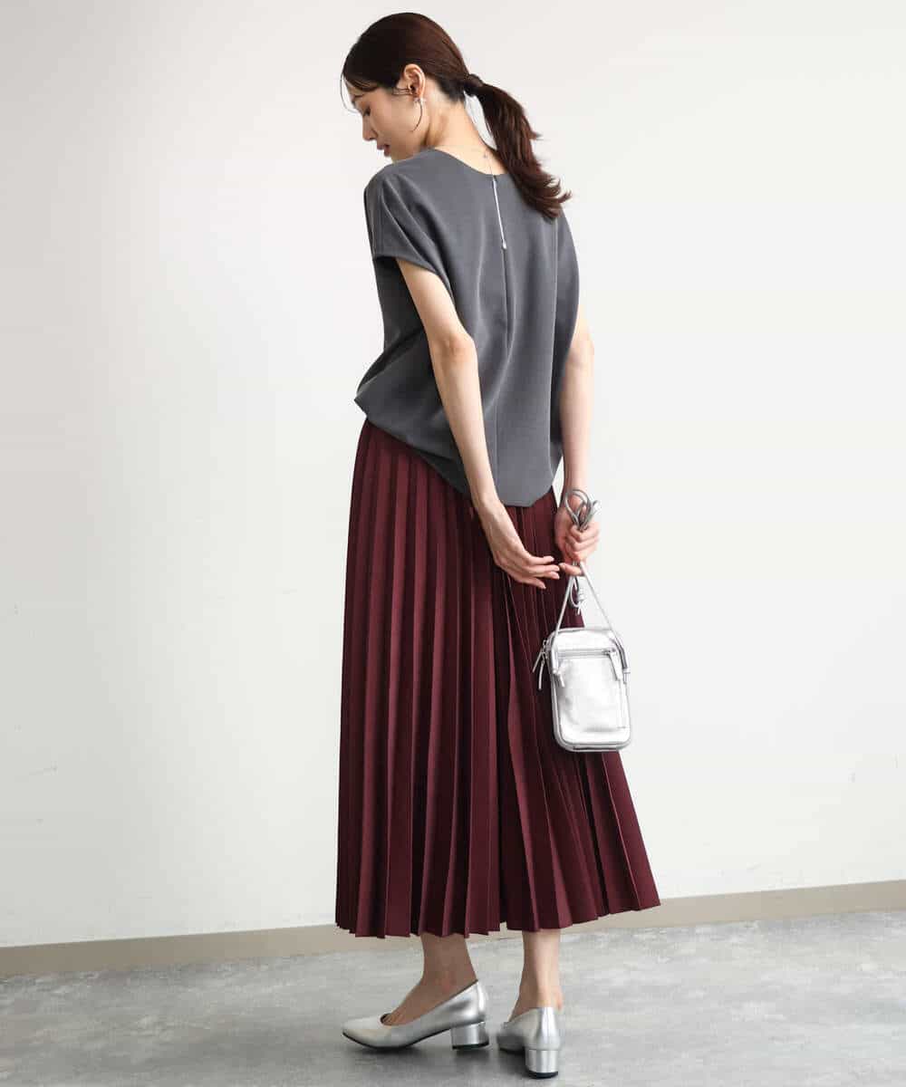 FKKJD22130 MK MICHEL KLEIN(MK ミッシェルクラン) [洗える]前後2way フロントジップデザインカットソー ダークグレー
