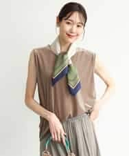 FKKJD24080 MK MICHEL KLEIN(MK ミッシェルクラン) [洗える]シアーベロア ノースリーブトップス モカベージュ