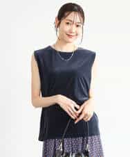 FKKJD24080 MK MICHEL KLEIN(MK ミッシェルクラン) [洗える]シアーベロア ノースリーブトップス モカベージュ