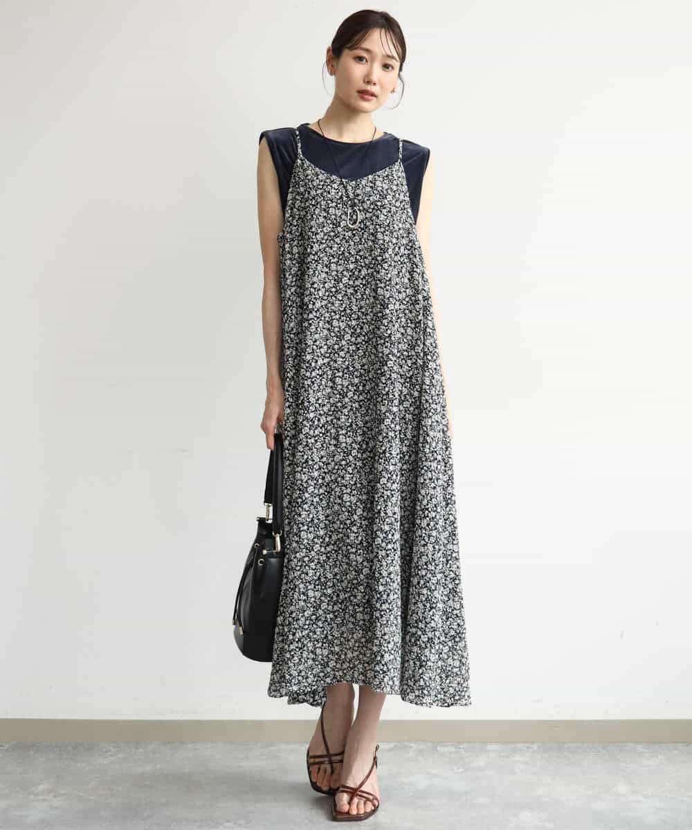 FKKJD24080 MK MICHEL KLEIN(MK ミッシェルクラン) [洗える]シアーベロア ノースリーブトップス モカベージュ