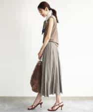 FKKJD24080 MK MICHEL KLEIN(MK ミッシェルクラン) [洗える]シアーベロア ノースリーブトップス モカベージュ