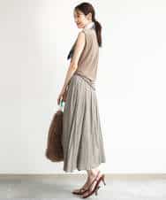 FKKJD24080 MK MICHEL KLEIN(MK ミッシェルクラン) [洗える]シアーベロア ノースリーブトップス モカベージュ
