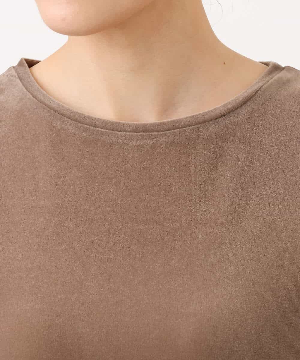 FKKJD24080 MK MICHEL KLEIN(MK ミッシェルクラン) [洗える]シアーベロア ノースリーブトップス モカベージュ