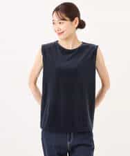 FKKJD24080 MK MICHEL KLEIN(MK ミッシェルクラン) [洗える]シアーベロア ノースリーブトップス モカベージュ