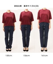FKKJD25110 MK MICHEL KLEIN(MK ミッシェルクラン) [洗える]シアーベロア 五分袖カットソー モカベージュ