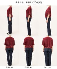 FKKJD25110 MK MICHEL KLEIN(MK ミッシェルクラン) [洗える]シアーベロア 五分袖カットソー モカベージュ