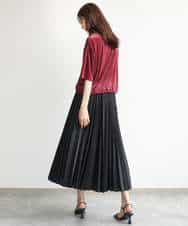 FKKJD25110 MK MICHEL KLEIN(MK ミッシェルクラン) [洗える]シアーベロア 五分袖カットソー モカベージュ