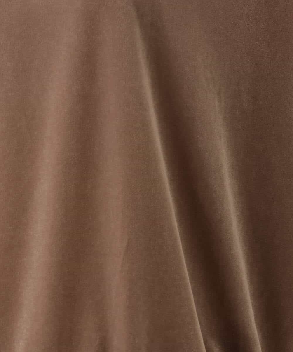 FKKJD25110 MK MICHEL KLEIN(MK ミッシェルクラン) [洗える]シアーベロア 五分袖カットソー モカベージュ