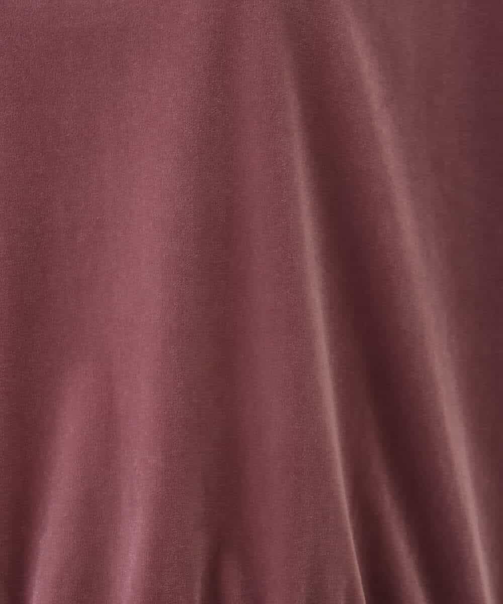 FKKJD25110 MK MICHEL KLEIN(MK ミッシェルクラン) [洗える]シアーベロア 五分袖カットソー モカベージュ