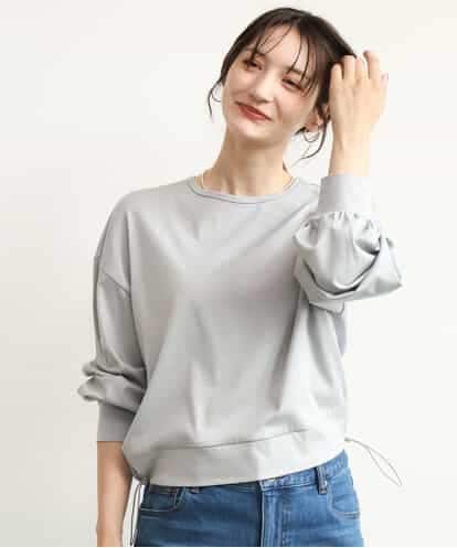 FKKJD30120 MK MICHEL KLEIN [洗える]ドロスト仕様異素材カットソー