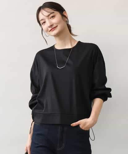 FKKJD30120 MK MICHEL KLEIN [洗える]ドロスト仕様異素材カットソー
