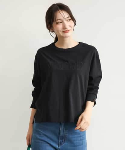 FKKJD31110 MK MICHEL KLEIN [洗える]レース刺繍ロゴロンT