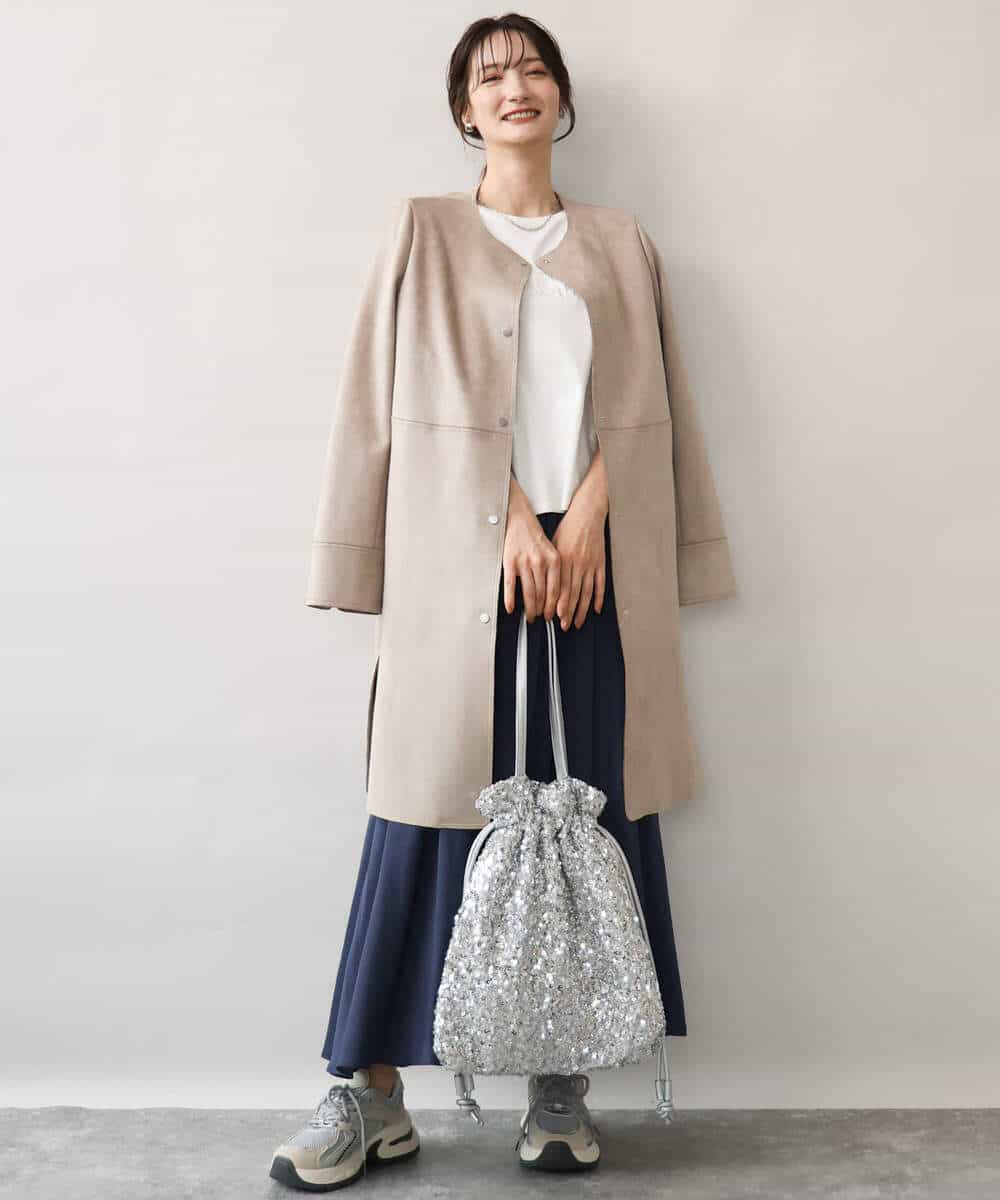 FKKJD31110 MK MICHEL KLEIN(MK ミッシェルクラン) [洗える]レース刺繍ロゴロンT ブラック