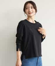 FKKJD31110 MK MICHEL KLEIN(MK ミッシェルクラン) [洗える]レース刺繍ロゴロンT ブラック