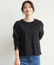 FKKJD31110 MK MICHEL KLEIN(MK ミッシェルクラン) [洗える]レース刺繍ロゴロンT ブラック