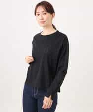 FKKJD31110 MK MICHEL KLEIN(MK ミッシェルクラン) [洗える]レース刺繍ロゴロンT ブラック
