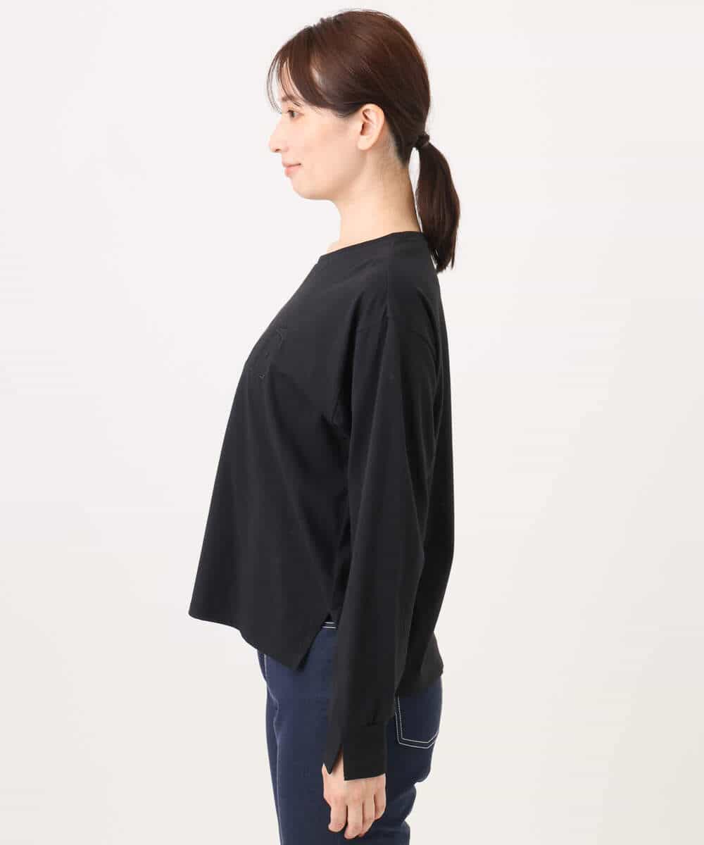 FKKJD31110 MK MICHEL KLEIN(MK ミッシェルクラン) [洗える]レース刺繍ロゴロンT ブラック