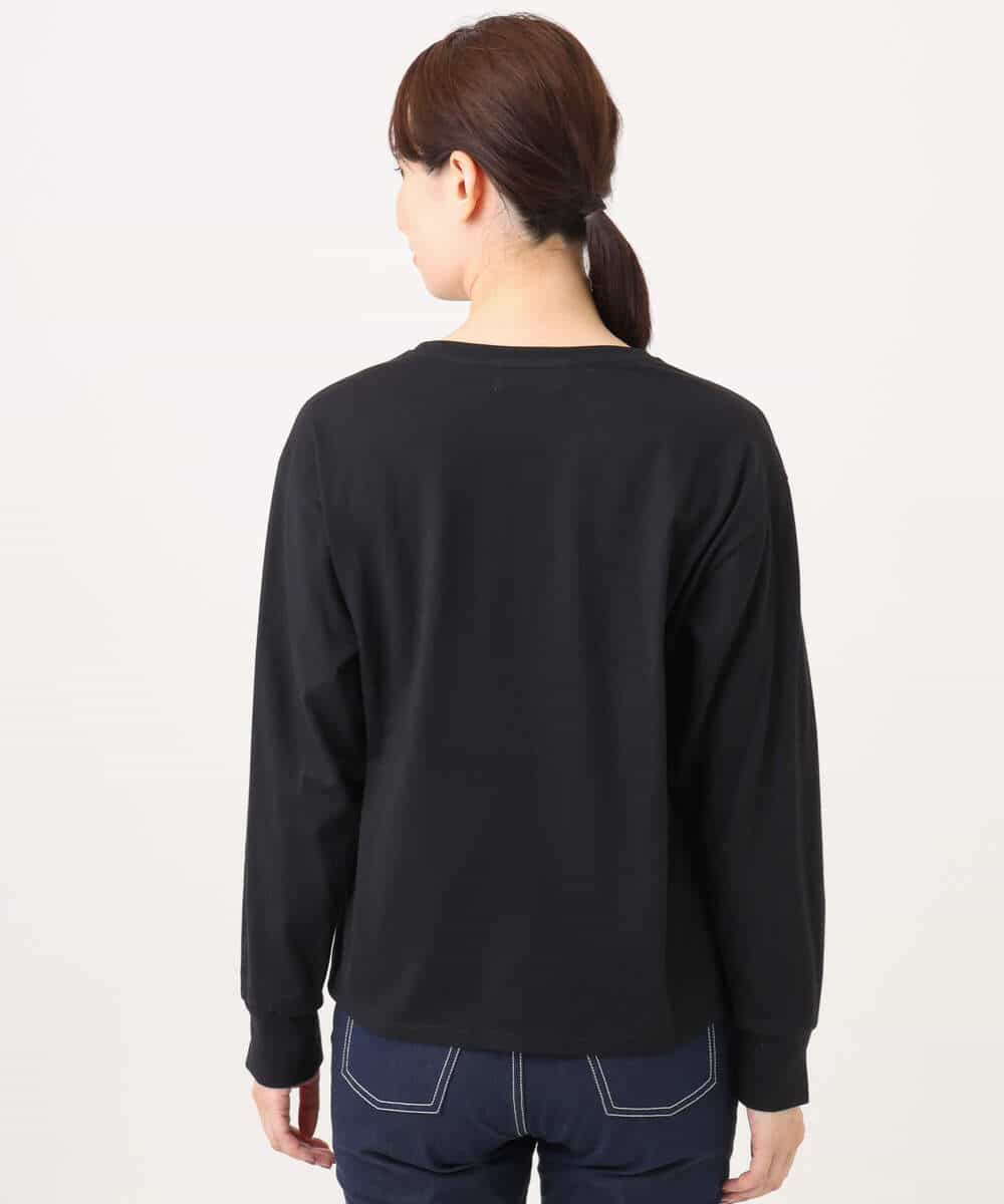 FKKJD31110 MK MICHEL KLEIN(MK ミッシェルクラン) [洗える]レース刺繍ロゴロンT ブラック