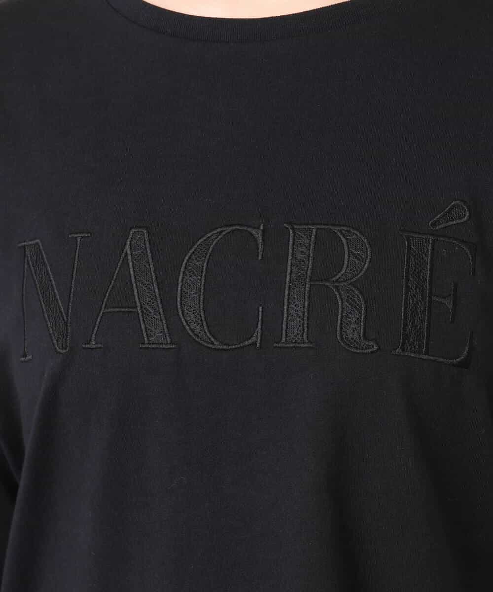 FKKJD31110 MK MICHEL KLEIN(MK ミッシェルクラン) [洗える]レース刺繍ロゴロンT ブラック