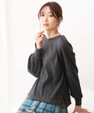 FKKJS19090 MK MICHEL KLEIN(MK ミッシェルクラン) ワイドテレコカットソー/洗える ダークグレー