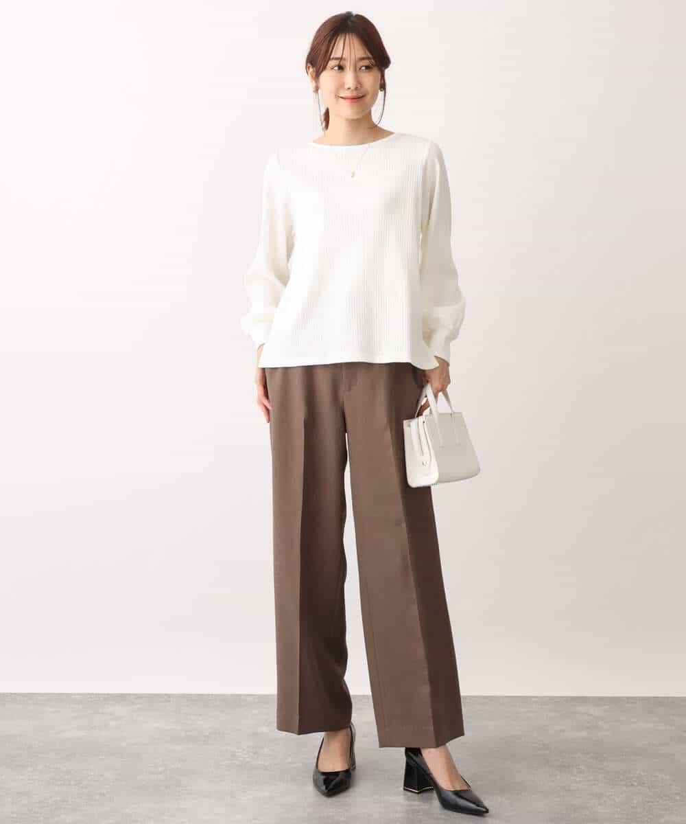 FKKJS19090 MK MICHEL KLEIN(MK ミッシェルクラン) ワイドテレコカットソー/洗える ダークグレー