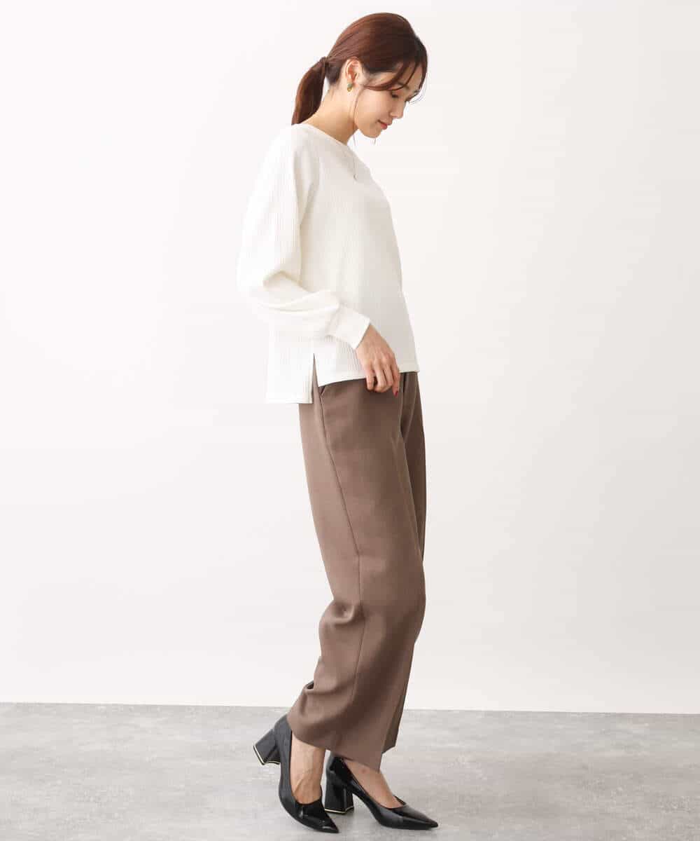 FKKJS19090 MK MICHEL KLEIN(MK ミッシェルクラン) ワイドテレコカットソー/洗える ダークグレー