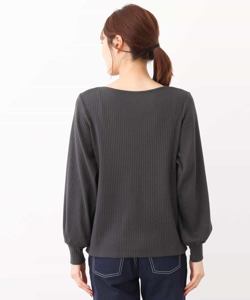 FKKJS19090 MK MICHEL KLEIN(MK ミッシェルクラン) ワイドテレコカットソー/洗える ダークグレー
