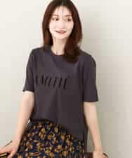 FKKJV20075 MK MICHEL KLEIN(MK ミッシェルクラン) フロッキープリントロゴTシャツ/洗える ダークグレー