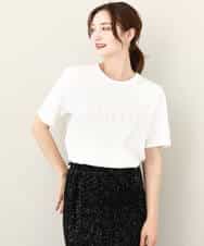 FKKJV20075 MK MICHEL KLEIN(MK ミッシェルクラン) フロッキープリントロゴTシャツ/洗える ダークグレー
