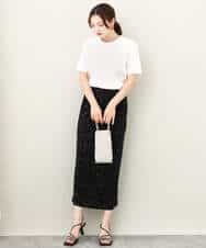 FKKJV20075 MK MICHEL KLEIN(MK ミッシェルクラン) フロッキープリントロゴTシャツ/洗える ダークグレー