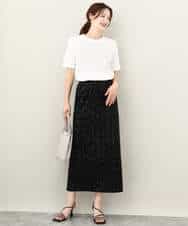 FKKJV20075 MK MICHEL KLEIN(MK ミッシェルクラン) フロッキープリントロゴTシャツ/洗える ダークグレー