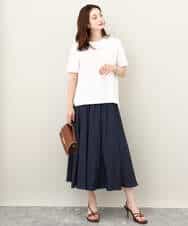 FKKJV20075 MK MICHEL KLEIN(MK ミッシェルクラン) フロッキープリントロゴTシャツ/洗える ダークグレー