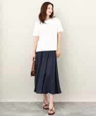 FKKJV20075 MK MICHEL KLEIN(MK ミッシェルクラン) フロッキープリントロゴTシャツ/洗える ダークグレー