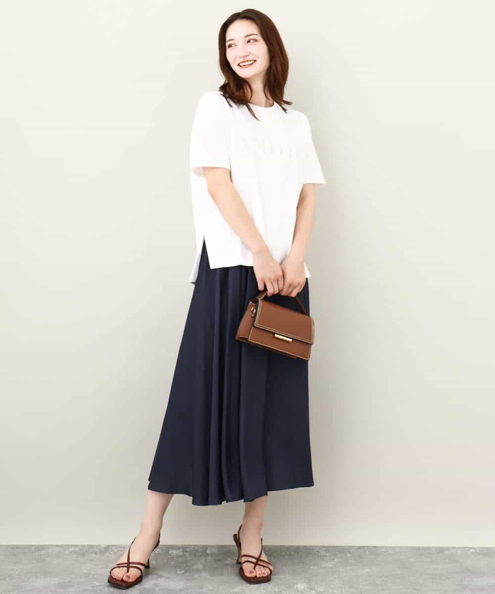 FKKJV20075 MK MICHEL KLEIN(MK ミッシェルクラン) フロッキープリントロゴTシャツ/洗える ダークグレー