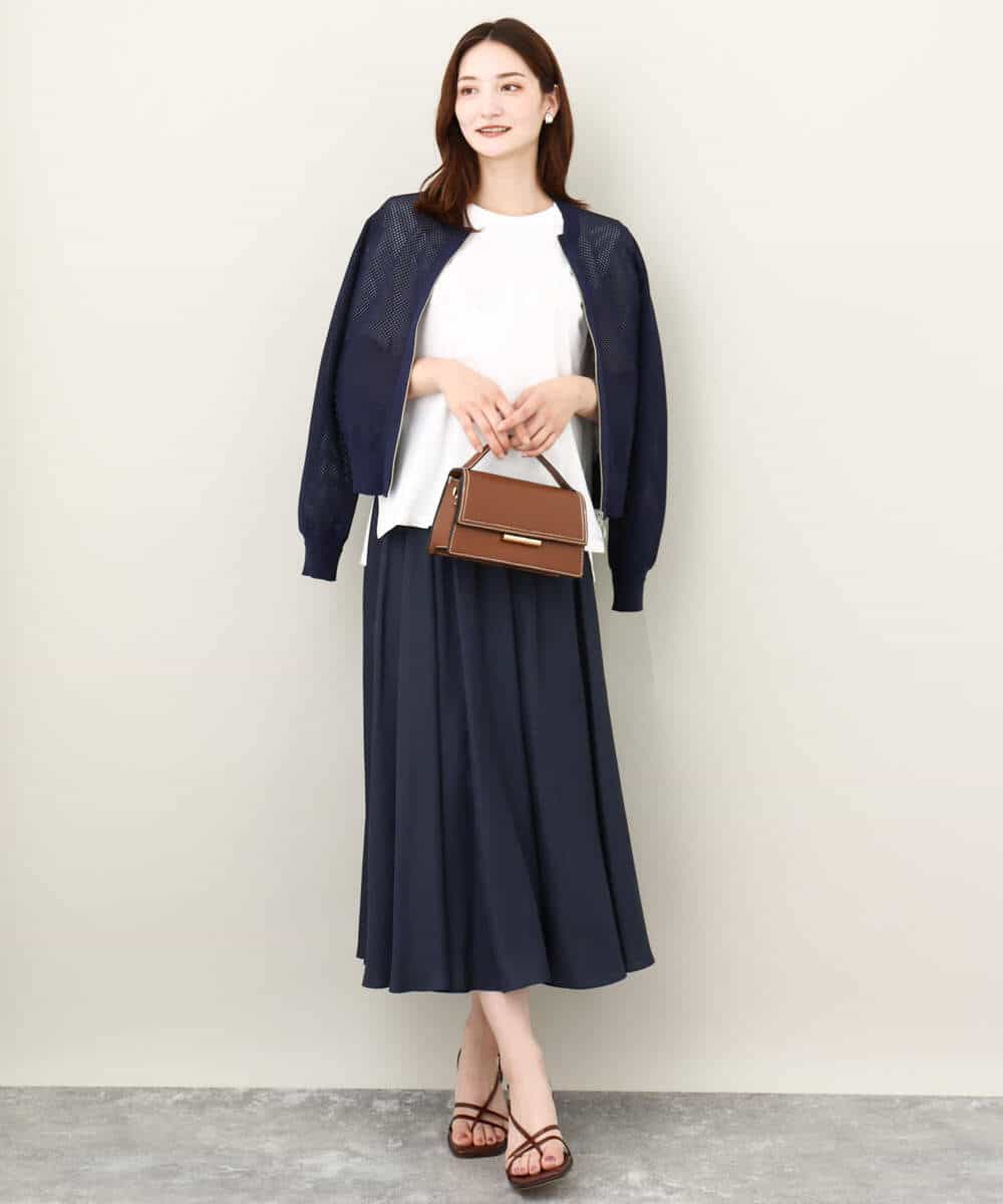 FKKJV20075 MK MICHEL KLEIN(MK ミッシェルクラン) フロッキープリントロゴTシャツ/洗える ダークグレー